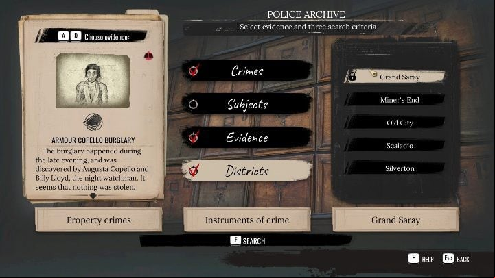 It's time to go back to the police station and check the files - Sherlock Holmes Chapter One: Iron Coffin - walkthrough, Other Cases - Other matters - Sherlock Holmes Chapter One Guide