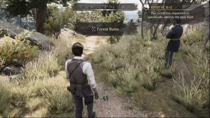 1st evidence It's hoofprints right at the entrance to the ruins - Sherlock Holmes Chapter One: The Scapegoat - walkthrough - Police cases - Sherlock Holmes Chapter One Guide