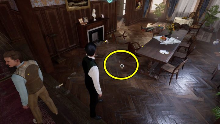 Pick up the candlestick lying by the table and examine the blood traces on it - Sherlock Holmes The Awakened: Arnesons Mansion - Chapter 5 - Arnesons Mansion - Sherlock Holmes The Awakened Walkthrough