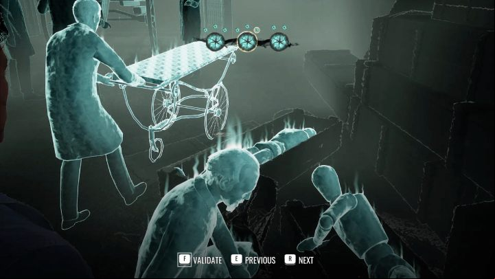 Approach the crates and set the scene with one person getting up from the crate - Sherlock Holmes The Awakened: Chapter 3 - Block B - Chapter 3 - Edelweiss Institute - Sherlock Holmes The Awakened Walkthrough