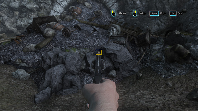 As Watson, shoot at the package, aiming a little below it - Examine the rail switch and the Mines - Riddle On The Rails - Sherlock Holmes: Crimes and Punishments - Game Guide and Walkthrough