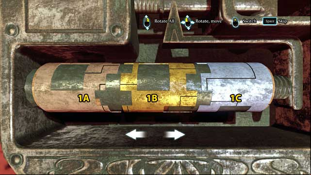 Move the left short cylinder (1A) to the left - Find out what the divine syndicate is concealing - The Kew Gardens Drama - Sherlock Holmes: Crimes and Punishments - Game Guide and Walkthrough