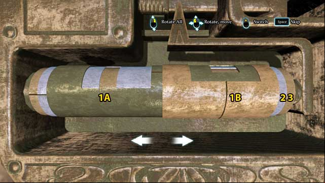 Switch (2 clicks) to nr 2 and rotate it so that the horizontal line on the edge of it matches the one on nr 3 - Request Wiggins assistance in locating the right circus - A Half Moon Walk - Sherlock Holmes: Crimes and Punishments - Game Guide and Walkthrough