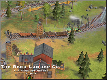 Reaching one of the nearby sawmills is going to be very important - Scenario 4 - Northwest U.S. - Game scenarios - Sid Meiers Railroads! - Game Guide and Walkthrough