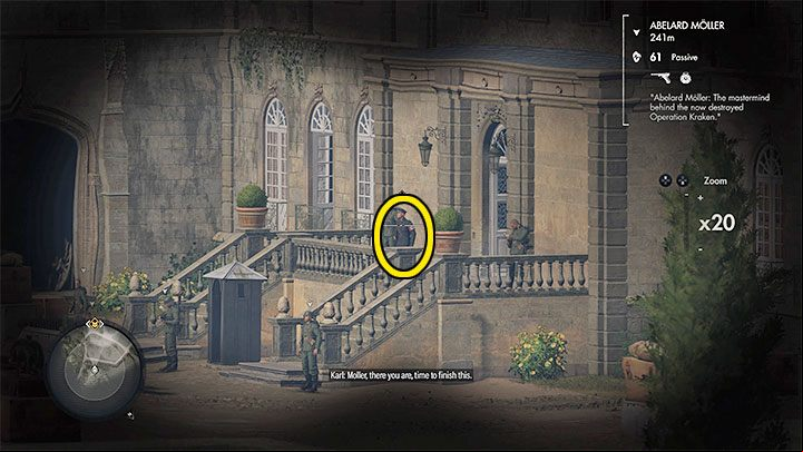 You can find Moller immediately after starting the mission - Sniper Elite 5: Killing Abelard Moller (mission 9) - walkthrough - Mission 9 - Unfinished Business - Sniper Elite 5 Guide, Walkthrough
