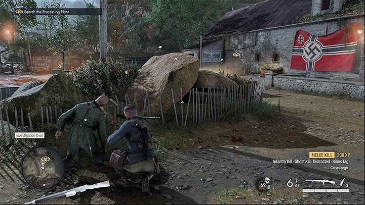You have to climb a nearby hill - either follow the winding path or climb vines - Sniper Elite 5: Securing the Beach and Helping the Resistance (Mission 1) - walkthrough - Mission 1 - Atlantic Wall - Sniper Elite 5 Guide, Walkthrough