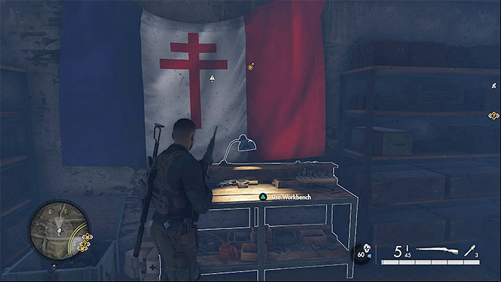 Workbenches in the game world - one of the secrets category are also related to character progression - Sniper Elite 5: Character progression and equipment development - tips - Basics - Sniper Elite 5 Guide, Walkthrough