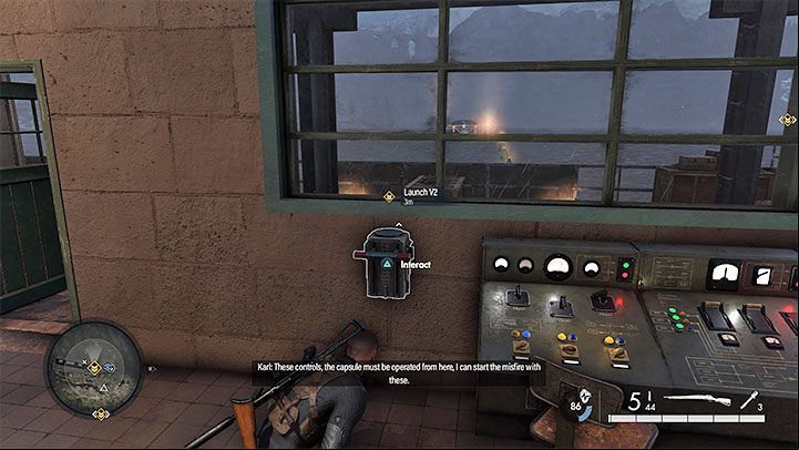 After damaging the capsule you'll have to launch the V2 rocket - Sniper Elite 5: Sabotaging the V2 rocket installations (mission 7) - walkthrough - Mission 7 - Secret weapons - Sniper Elite 5 Guide, Walkthrough
