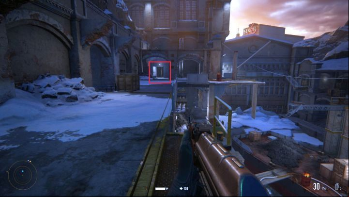 Entrance to the room with the computer to hack. - Kolchak Harbor | Sniper Ghost Warrior Contracts Walkthrough - Walkthrough - Sniper Ghost Warrior Contracts Guide