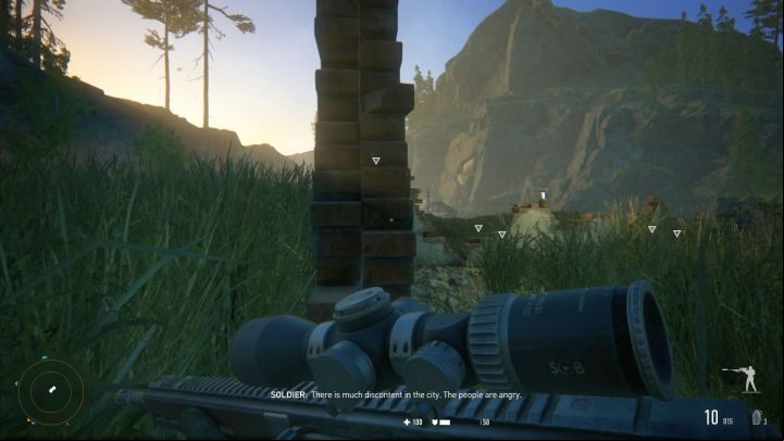 At the beginning of the mission, sneak up to the soldier and interrogate him to find out the location of enemies in the area. - Beketov Valley | Sniper Ghost Warrior Contracts Walkthrough - Walkthrough - Sniper Ghost Warrior Contracts Guide