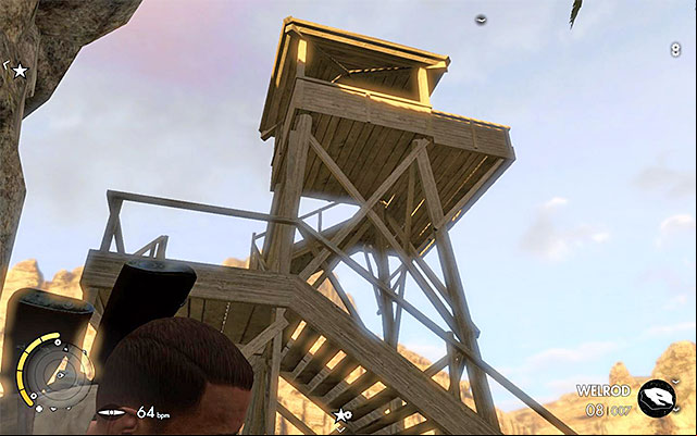 Western watch tower - Destroying the second artillery station - Mission 3 - Halfaya - Sniper Elite III: Afrika - Game Guide and Walkthrough