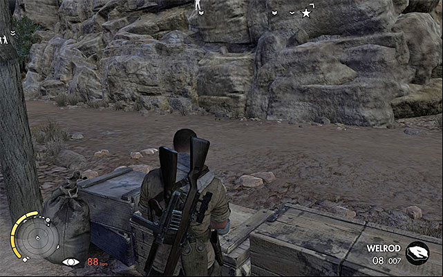 Two more secrets - a Collectible Card and a War Diary - Exploring the southern part of the map - Mission 4 - Fort Rifugio - Sniper Elite III: Afrika - Game Guide and Walkthrough