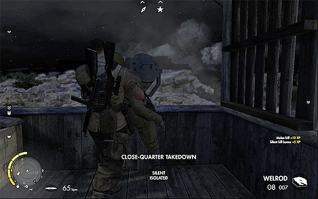 Get to the top of the tower and sabotage the searchlight - Approaching the fort - Mission 4 - Fort Rifugio - Sniper Elite III: Afrika - Game Guide and Walkthrough