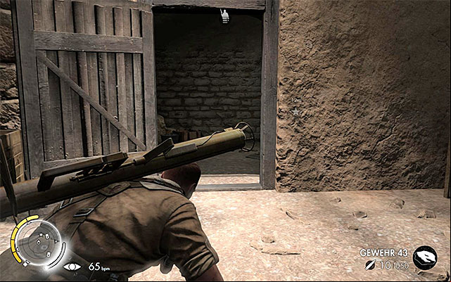 The age leading to the ladder - Reaching the southern defensive wall - Mission 4 - Fort Rifugio - Sniper Elite III: Afrika - Game Guide and Walkthrough