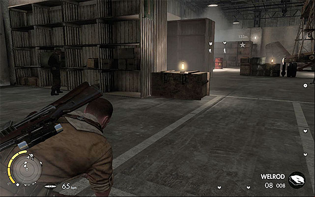 In each hangar, you will have to eliminate 2-3 enemies - Exploration of the eastern part of the airfield - Mission 7 - Pont Du Fahs Airfield - Sniper Elite III: Afrika - Game Guide and Walkthrough