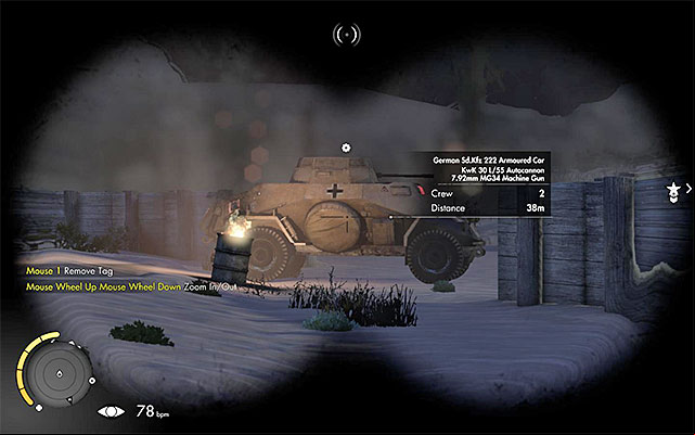 The enemy vehicle - Exploration of the western part of the airfield - Mission 7 - Pont Du Fahs Airfield - Sniper Elite III: Afrika - Game Guide and Walkthrough