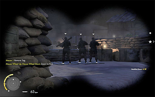 The enemies observing the airstrip - Exploration of the western part of the airfield - Mission 7 - Pont Du Fahs Airfield - Sniper Elite III: Afrika - Game Guide and Walkthrough