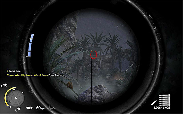 After destroying the headlight, unlock the second Sniper Nest (blue point 2 on the map) and prepare your sniper rifle, because its the place in which you will perform your second Long Shot - Eliminating the second enemy officer - Mission 2 - Gaberoun - Sniper Elite III: Afrika - Game Guide and Walkthrough