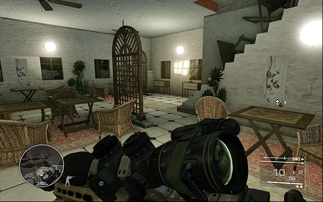 On a chest of drawers, inside the mansion with a swimming pool - From Out of Nowhere - Secrets - act 1 - Sniper: Ghost Warrior 2 - Game Guide and Walkthrough