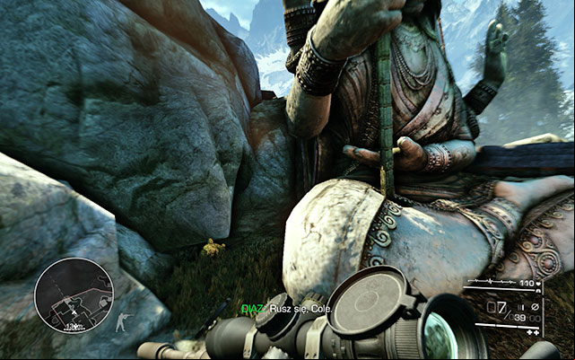 Right behind the idol which you will by on the right - just before the temple entrance - Bad Karma - Secrets - act 3 - Sniper: Ghost Warrior 2 - Game Guide and Walkthrough