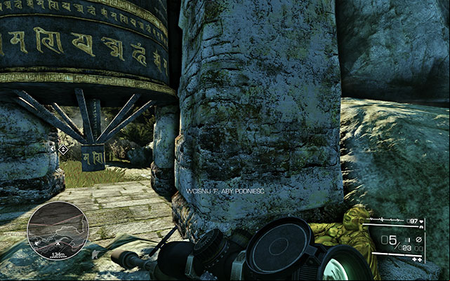 Behind the bell which you will by as you kill the enemies who came in the vehicle - Bad Karma - Secrets - act 3 - Sniper: Ghost Warrior 2 - Game Guide and Walkthrough