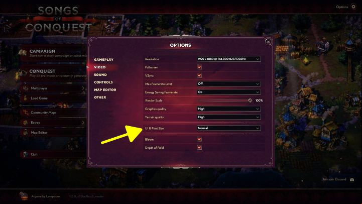 2 - Songs of Conquest: How to enlarge the HUD and font? - FAQ - Songs of Conquest Guide