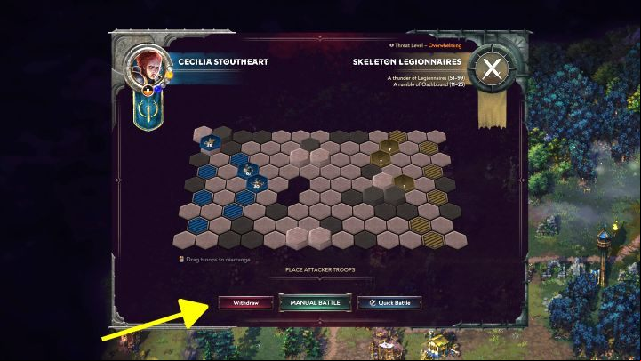We also described the mechanics of escape on a separate page, titled How to flee a battle - Songs of Conquest: Tips and Tricks - Basics - Songs of Conquest Guide