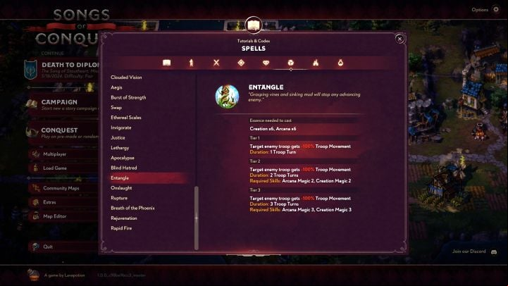 Entangled - Songs of Conquest: Best spells - Basics - Songs of Conquest Guide