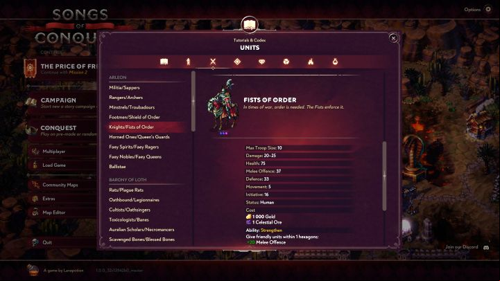 Knights / Fists of Order - Songs of Conquest: Best units - Basics - Songs of Conquest Guide