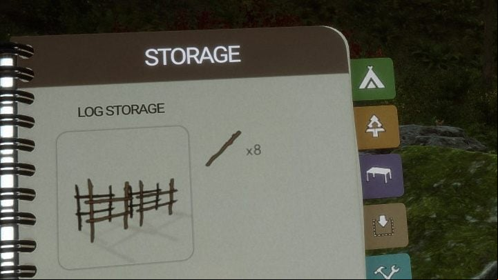 It's a good idea to build a Log Storage to gather some logs and use them later for more complex structures - Sons of the Forest: Storage - Resources and crafting - Sons of the Forest Guide