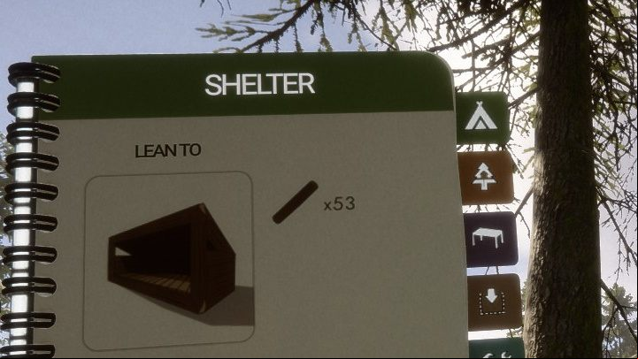 This structure has one exposed wall, so it works best as a place to store materials - Sons of the Forest: Shelters - Resources and crafting - Sons of the Forest Guide
