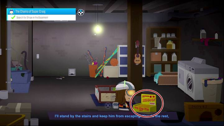 Pick up the Snap N Pop that are near a cage - they are your ability. - Companions: Super-Craig and The Human Kite | Main Missions Walkthrough - Main Missions Walkthrough - South Park: The Fractured But Whole Game Guide