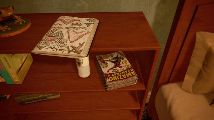 In Miles' bedroom, next to the bed on a shelf, lies "Amazing Fantasy" #15 from 1962 - Spider-Man Miles Morales: Easter Eggs - list - Basics - Spider-Man Miles Morales Guide