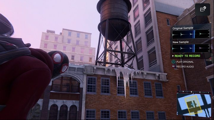 In the Upper East Side it is best to jump on a big hemlock to record a sample - Spider-Man Miles Morales: Sound samples - all locations, list - Collectibles - Spider-Man Miles Morales Guide