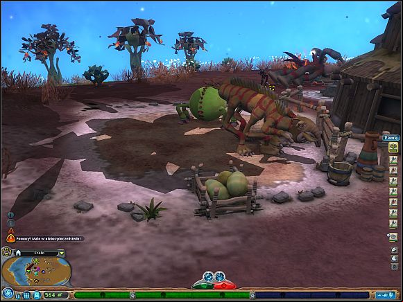 Domesticated animals can be killed and eaten if you desperately need foof at the moment - How to get food? - Tribal Stage - Spore - Game Guide and Walkthrough