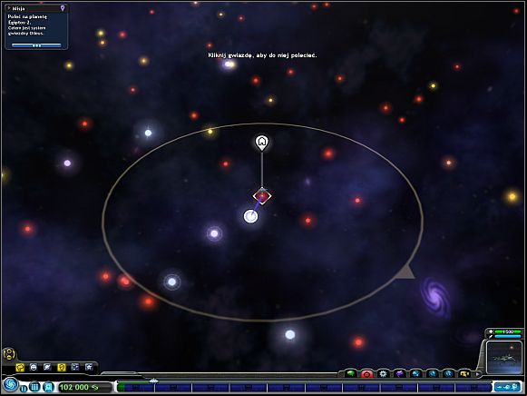 For example - your first task is to visit ruins of some mystical ancient ruins (nearby the crashed spaceship) - Traveling to another planet - Space stage - Spore - Game Guide and Walkthrough