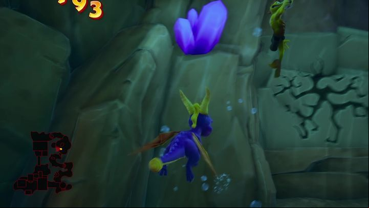 On the other side of the cave, you will find a large space - Dino Mines | Spyro: Year of the Dragon Walkthrough - Midnight Mountain - Spyro Reignited Trilogy Guide