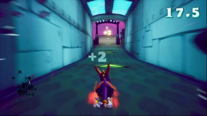 As soon as you see the workers holding the signs, turn towards them - Metro Speedway | Spyro 2 Riptos Rage Walkthrough - Autumn Plains - Spyro Reignited Trilogy Guide