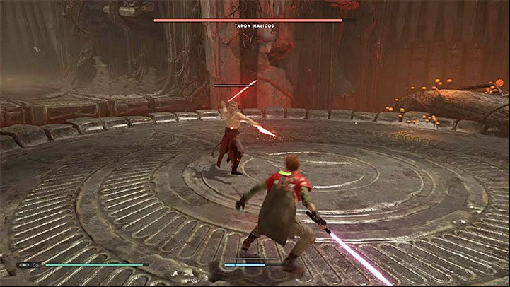 Malicos will use a split lightsaber throughout the entire duel - Taron Malicos | Fallen Order Boss - Bosses - Star Wars Jedi Fallen Order Guide