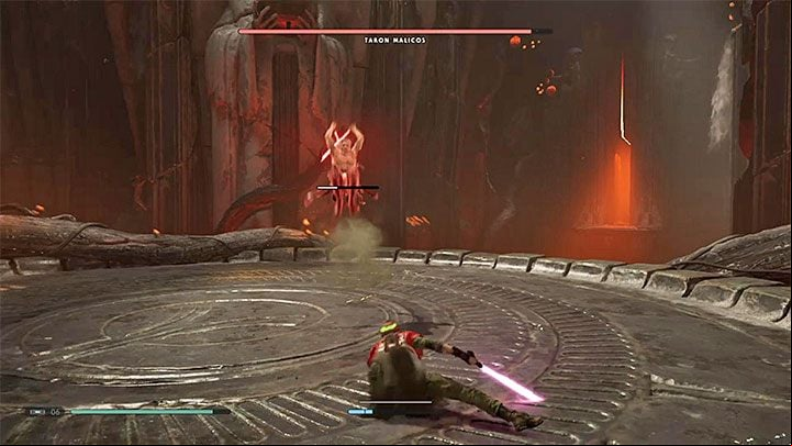 The boss also has red attacks - Taron Malicos | Fallen Order Boss - Bosses - Star Wars Jedi Fallen Order Guide