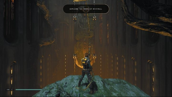 From now on, you can pull and attract specific items and enemies to each other - Tomb of Miktrull | Jedi Fallen Order Tombs - Tombs - Star Wars Jedi Fallen Order Guide