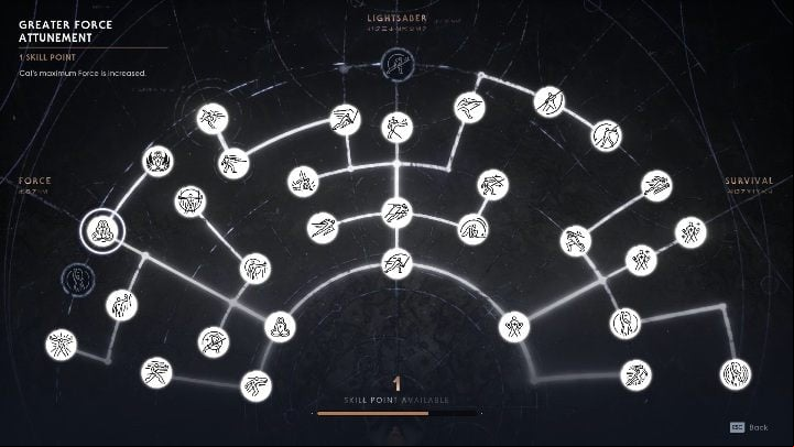 Some skills are unlocked only after you have obtained a certain ability or Force power - Character development in Jedi Fallen Order - Basics - Star Wars Jedi Fallen Order Guide