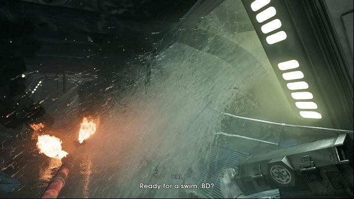 Watch the explosion and return to the previous corridor - Chapter 6 Fortress Inquisitorius - game finale | Fallen Order Walkthrough - Main Story - Star Wars Jedi Fallen Order Guide