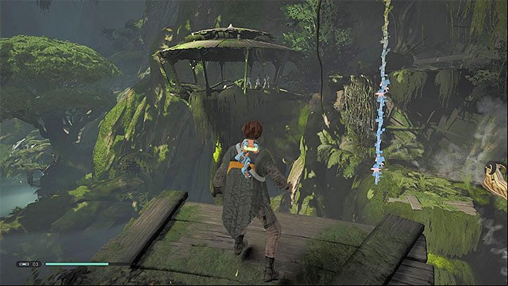 Use Force Pull on the hanging rope - Chapter 4 Return to Kashyyyk | Fallen Order Walkthrough - Main Story - Star Wars Jedi Fallen Order Guide