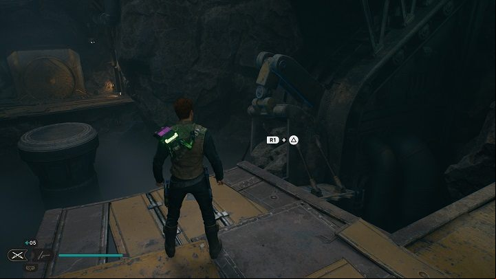 Return to the very top and continue ahead until you encounter a small elevator that will take you down - Jedi Survivor: Corroded Silo - secrets - Koboh - Star Wars Jedi Survivor guide