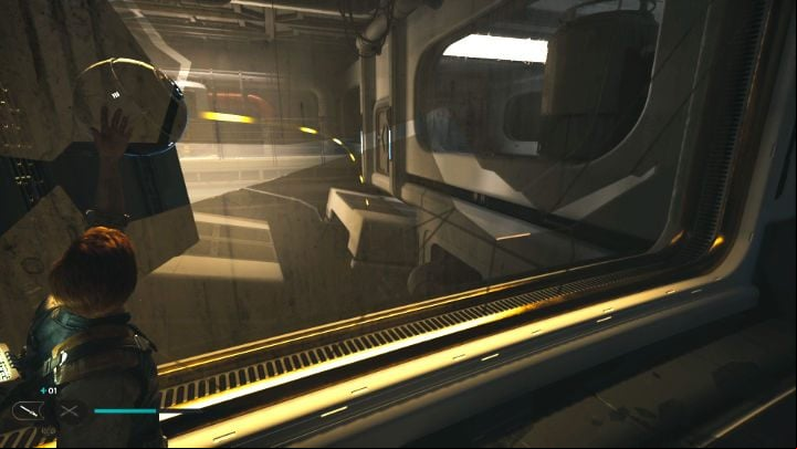 Move slightly to the right and catch the Orb with the Force before it falls into the abyss - Star Wars Jedi Survivor: Locate Rayvis on the Shattered Moon - Walkthorugh - Star Wars Jedi Survivor guide