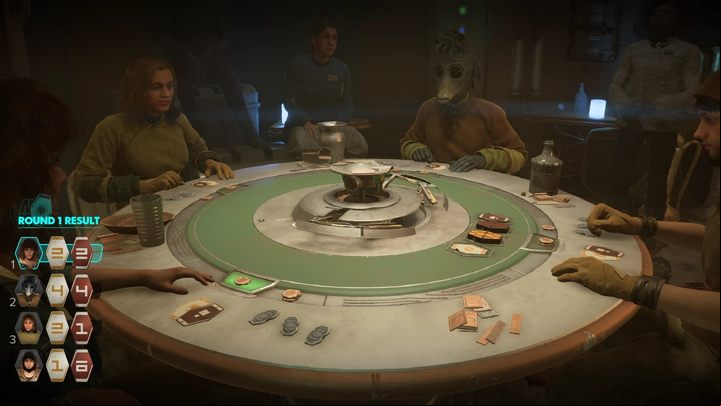 At the end of the round, the two cards a player holds are his final hand, and their value determines victory or defeat - Star Wars Outlaws: How to play Kessel Sabacc? - Mechanics - Star Wars Outlaws Guide