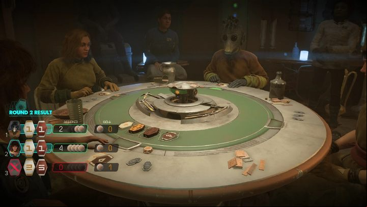 Each player starts the game with an identical number of tokens, which represent money - the more there are, the longer the game lasts - Star Wars Outlaws: How to play Kessel Sabacc? - Mechanics - Star Wars Outlaws Guide