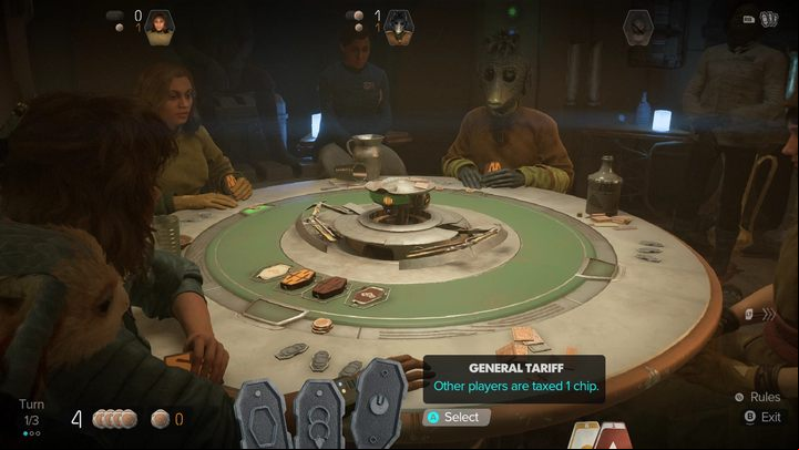 During the game, each player has three shift tokens (these are not related to the regular tokens) that they can use at the start of their turn - Star Wars Outlaws: How to play Kessel Sabacc? - Mechanics - Star Wars Outlaws Guide