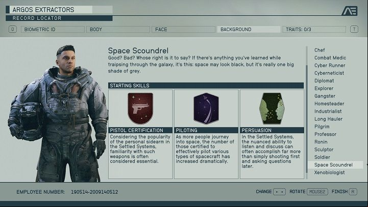 Space Scoundrel - provides access to extremely different abilities - Starfield: Which background to choose? - Character development and team - Starfield Guide